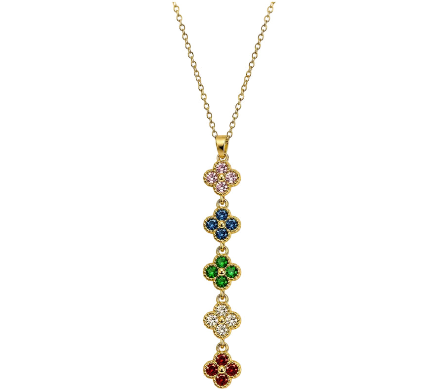 multi-clover drop necklace