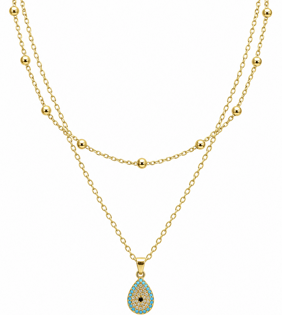 Tear drop layered necklace
