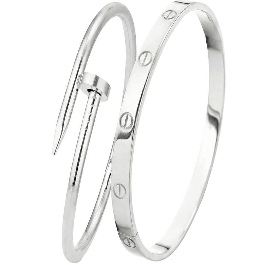 Silver cartier handcuff bundle