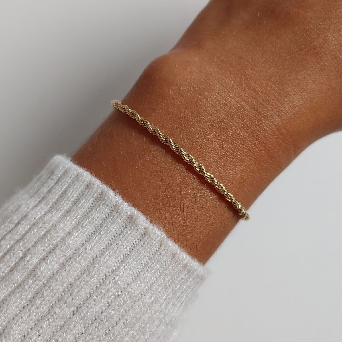 Thin twisted rope bracelet