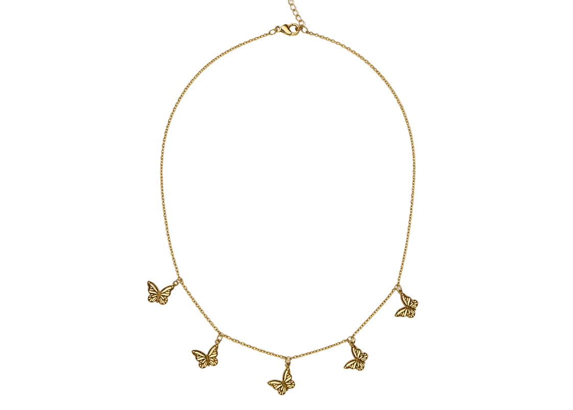 multiple butterfly necklace