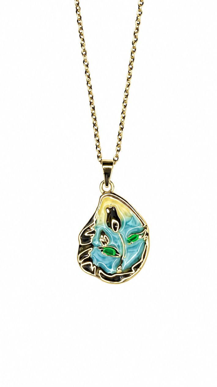 flower mosiac necklace