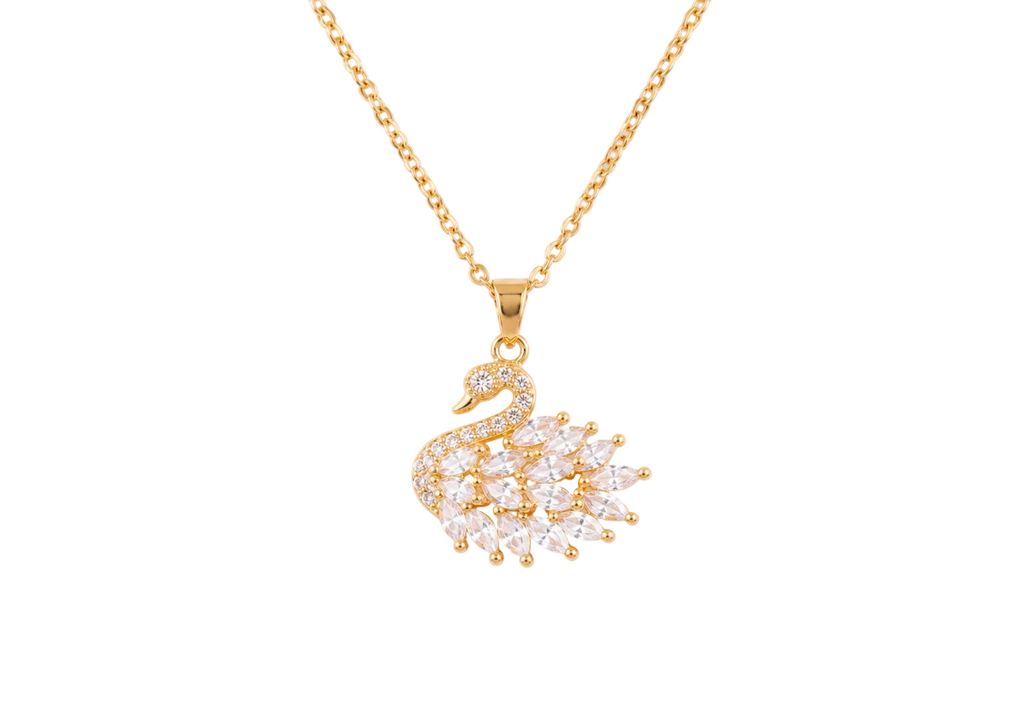 Swan Necklace - Gold