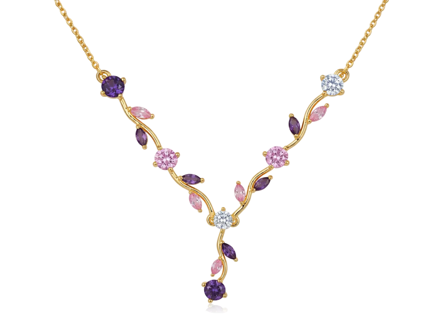 Tulip Necklace - Pink & Purple