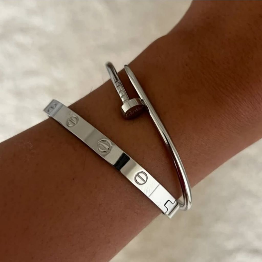 Silver cartier handcuff bundle