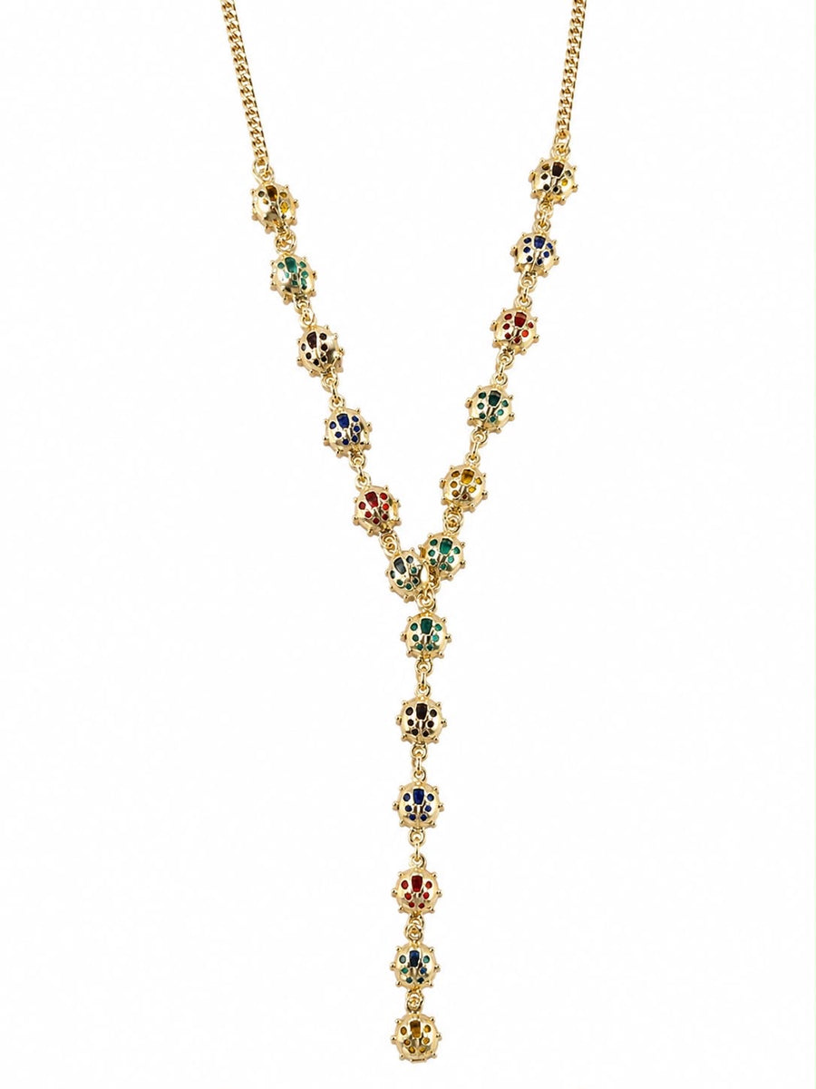 Colored turtle drop necklace