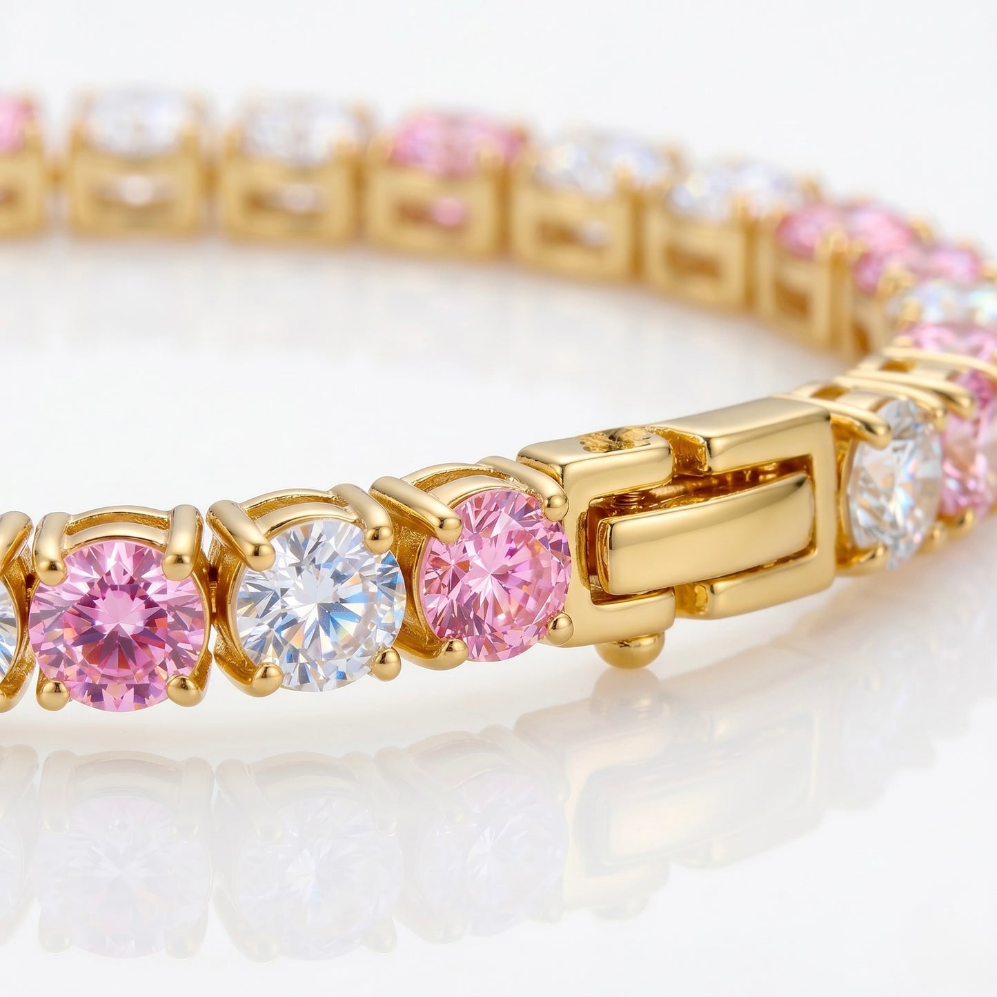 Pink & crystal TENNIS BRACELET