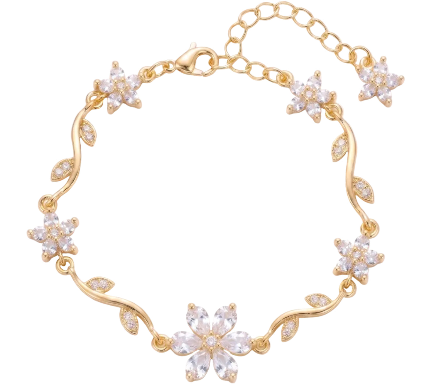 Floral Bracelet - Crystal