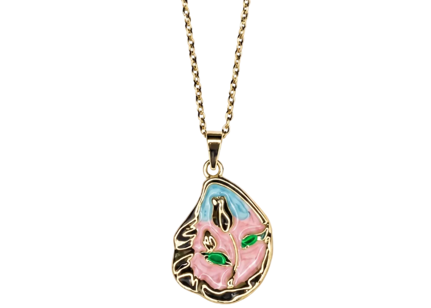 flower mosiac necklace