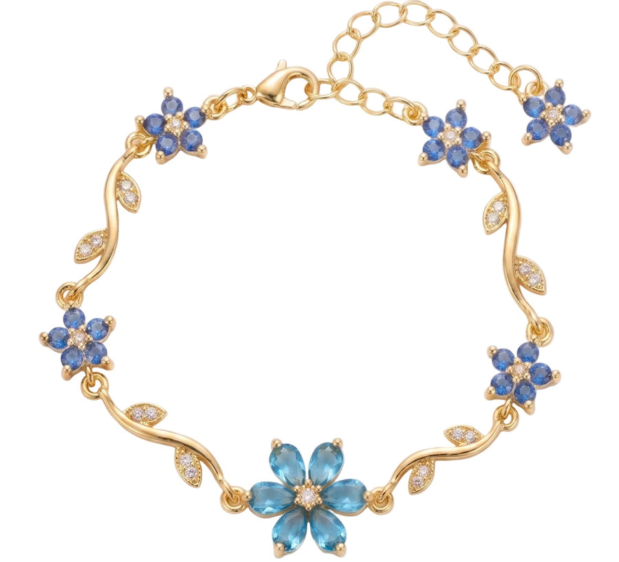 Floral Bracelet - Blue
