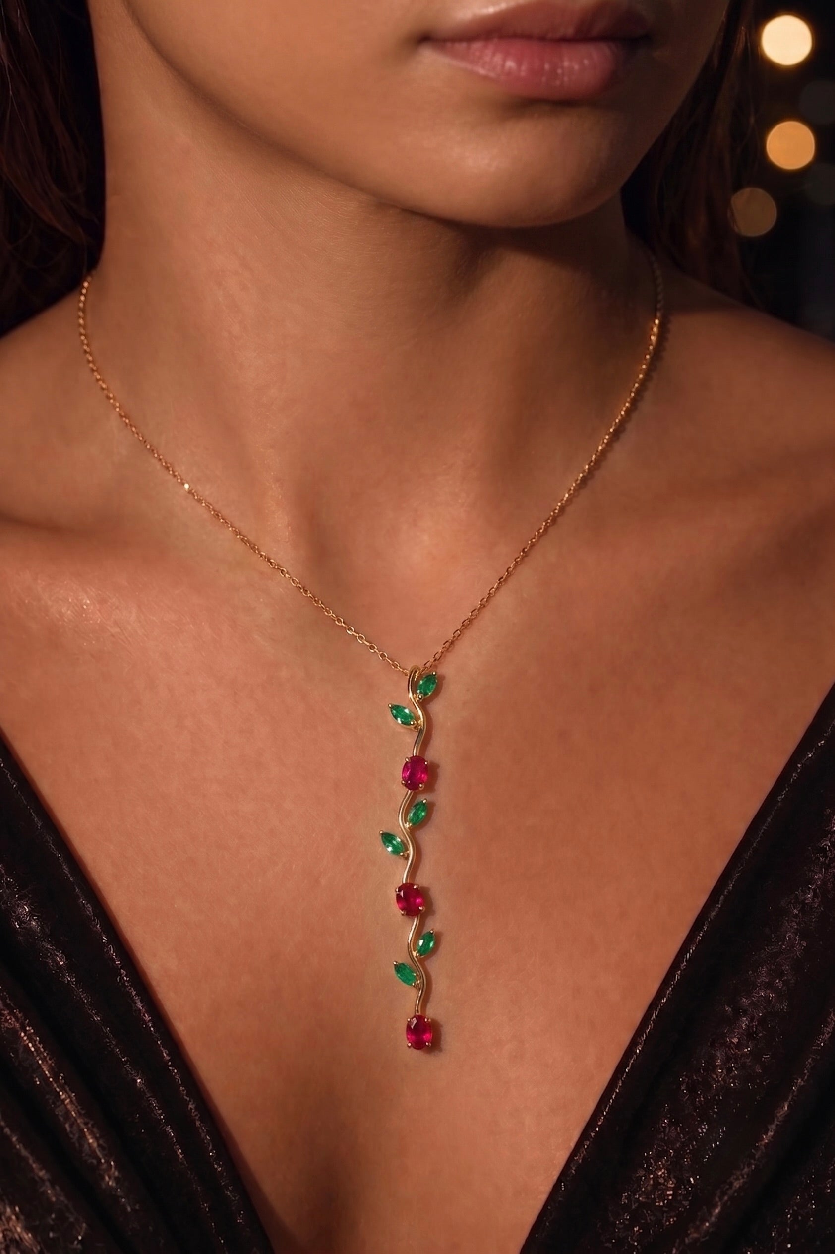 Tulip Drop Necklace - Rose