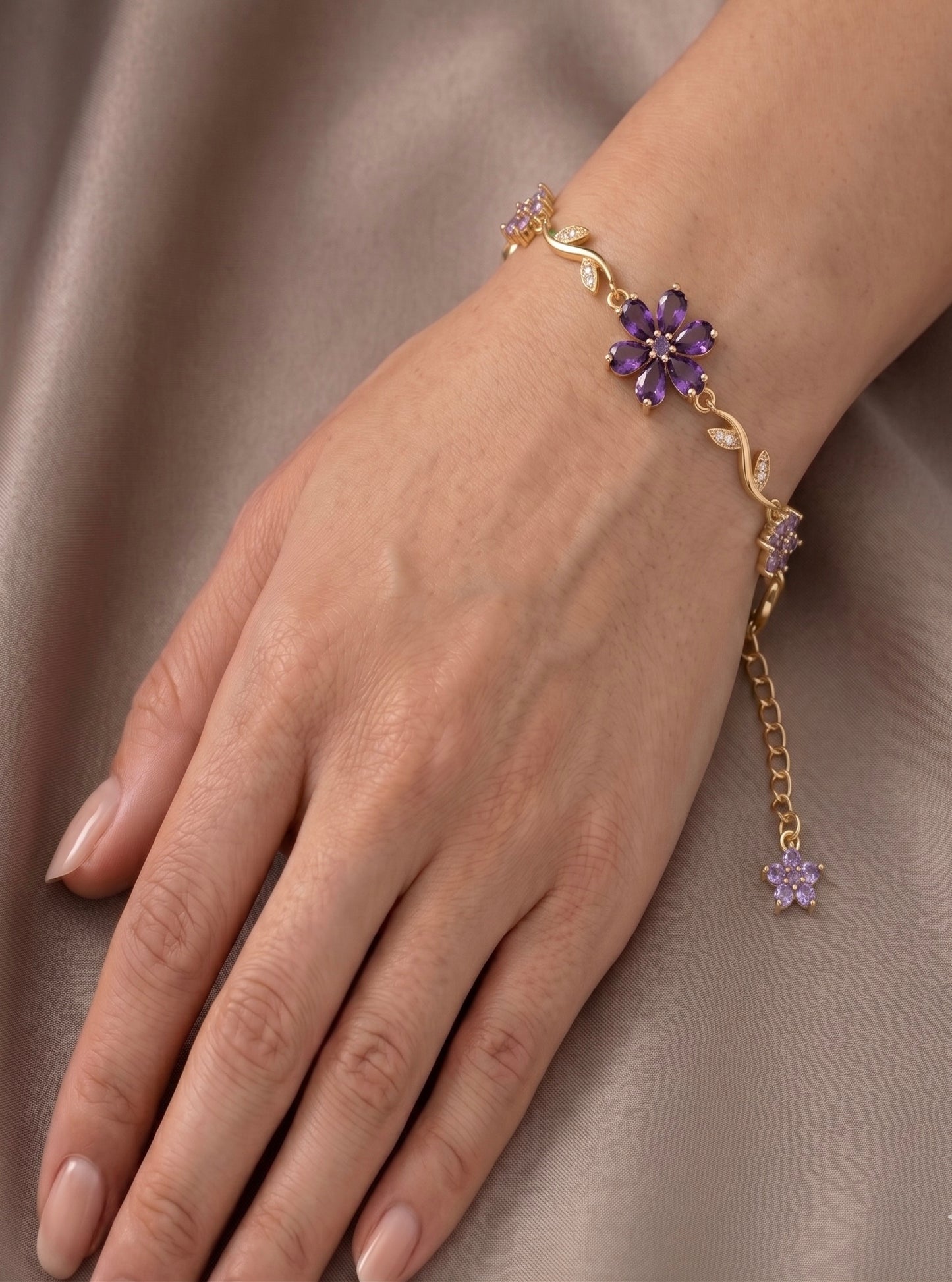 Floral Bracelet - Purple