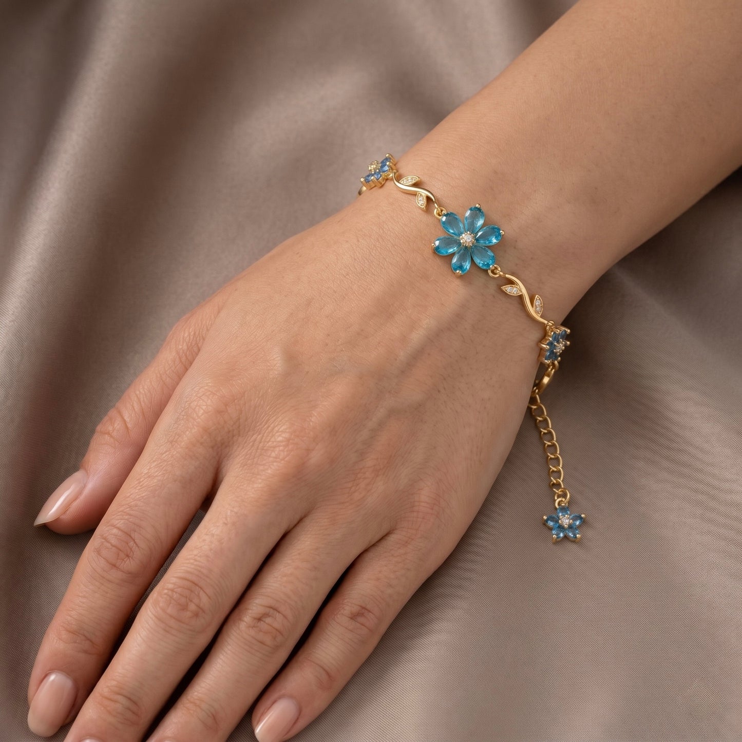 Floral Bracelet - Blue