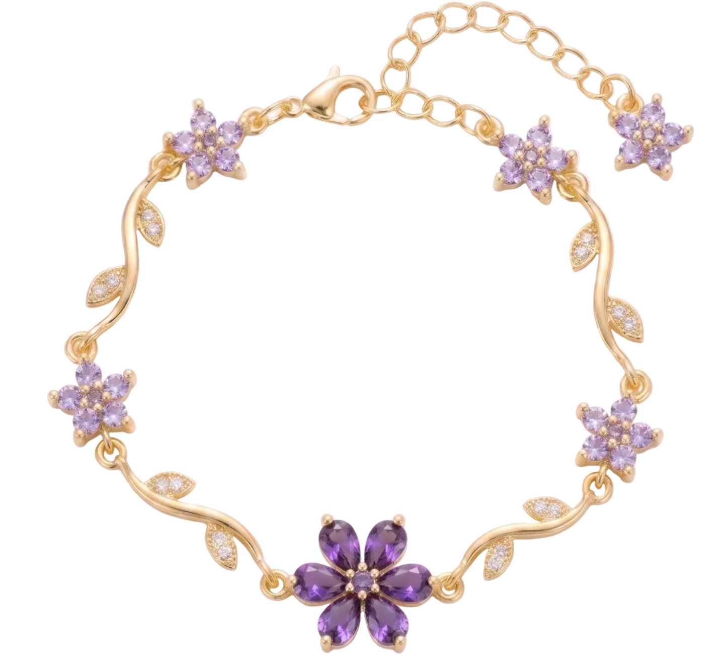 Floral Bracelet - Purple