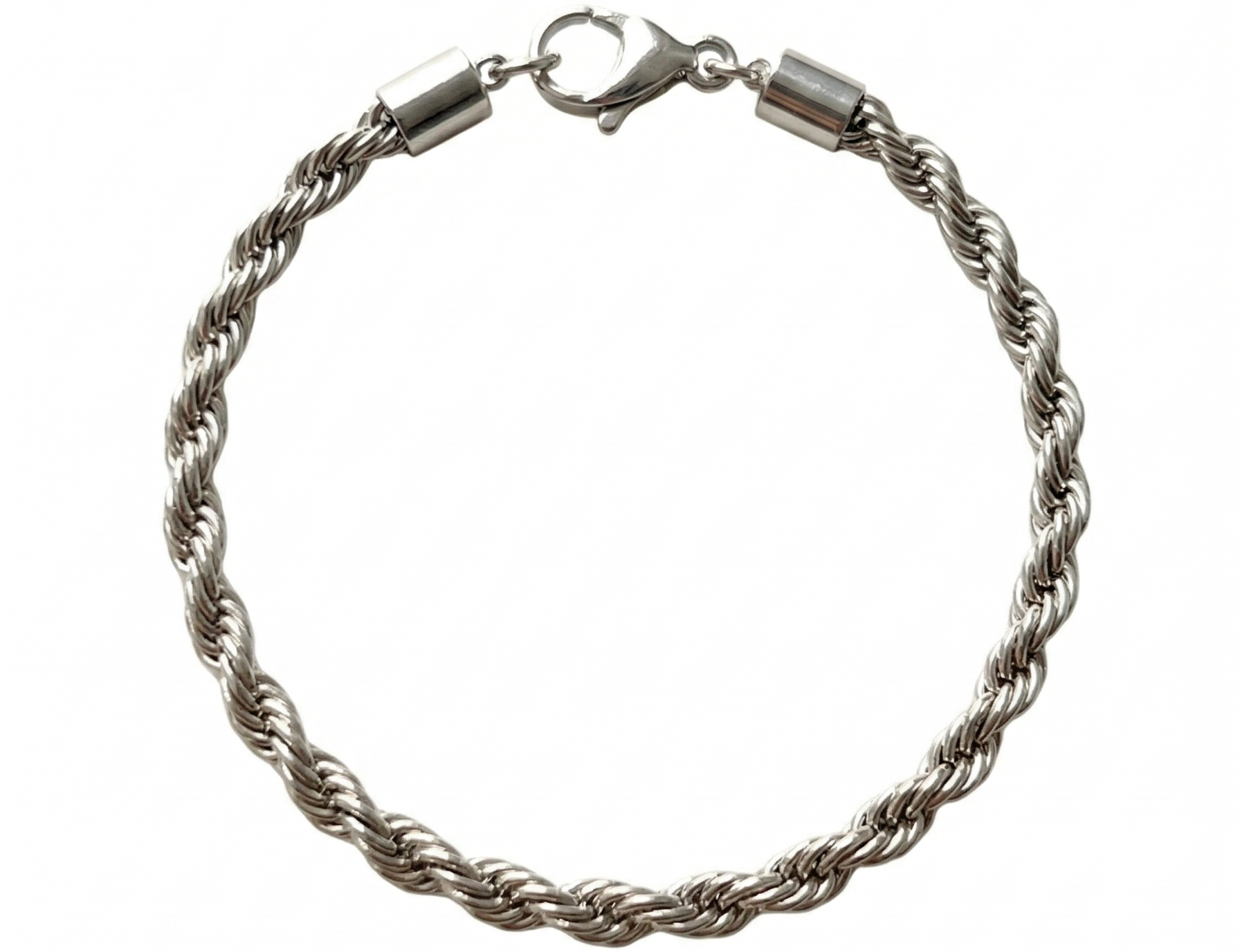 Twisted Rope Bracelet - Silver