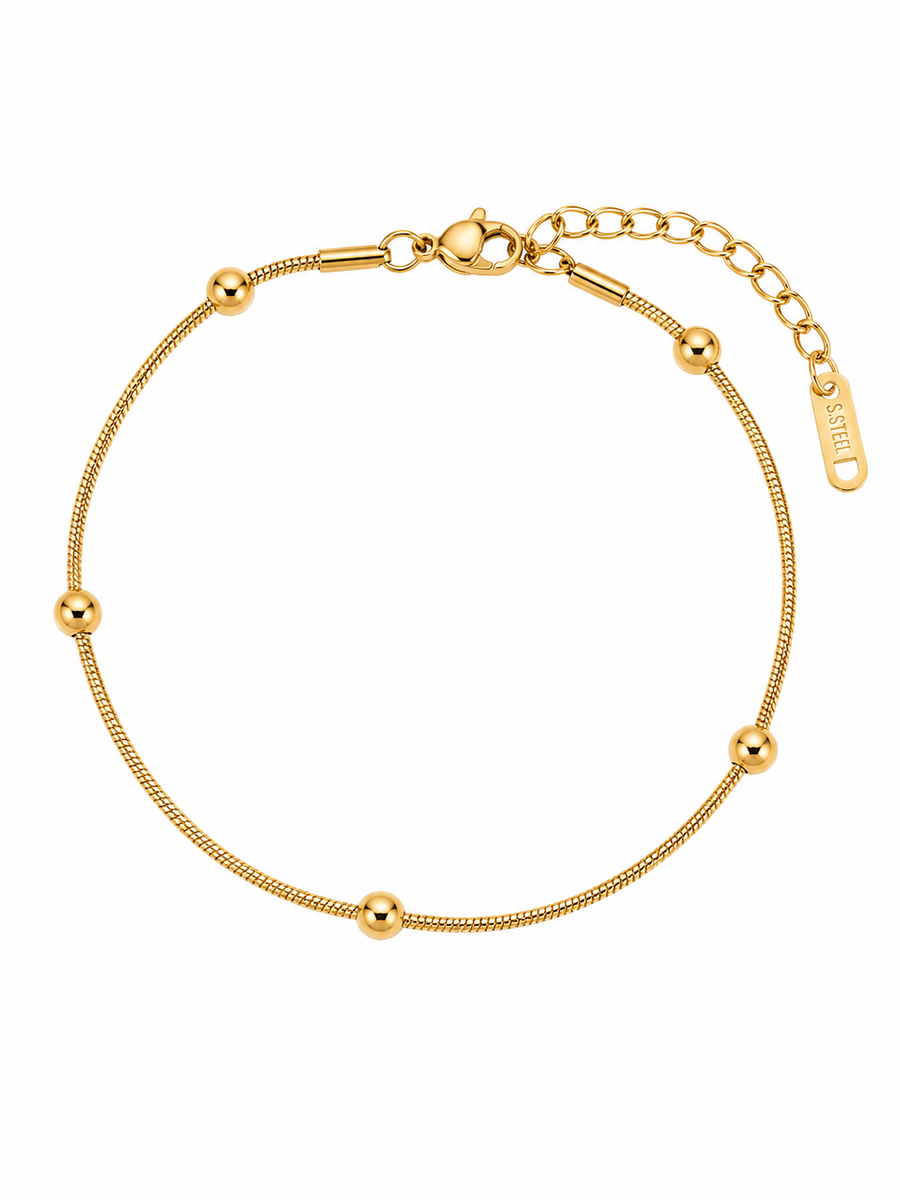 gold beaded bracelet