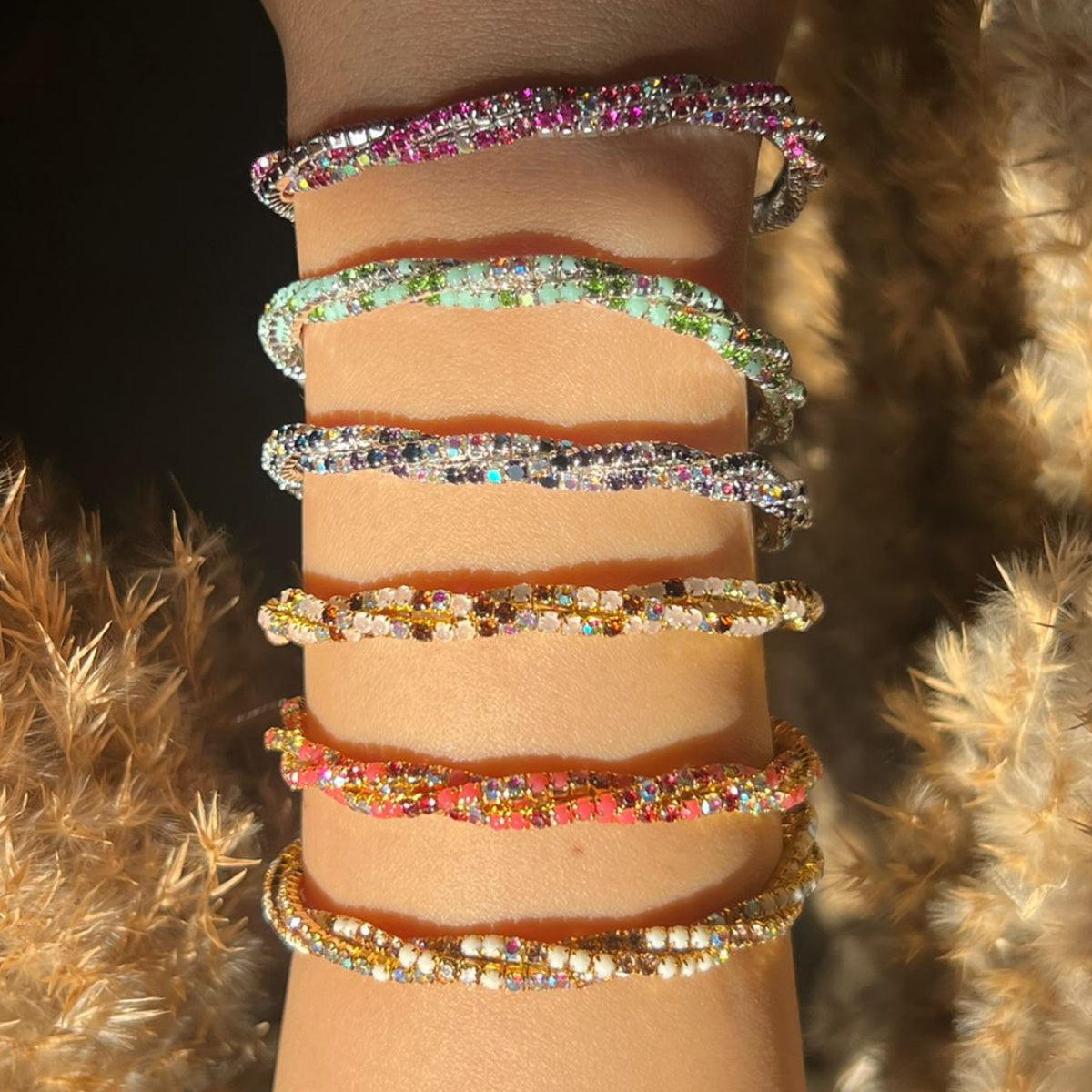 Triple tennis bracelet