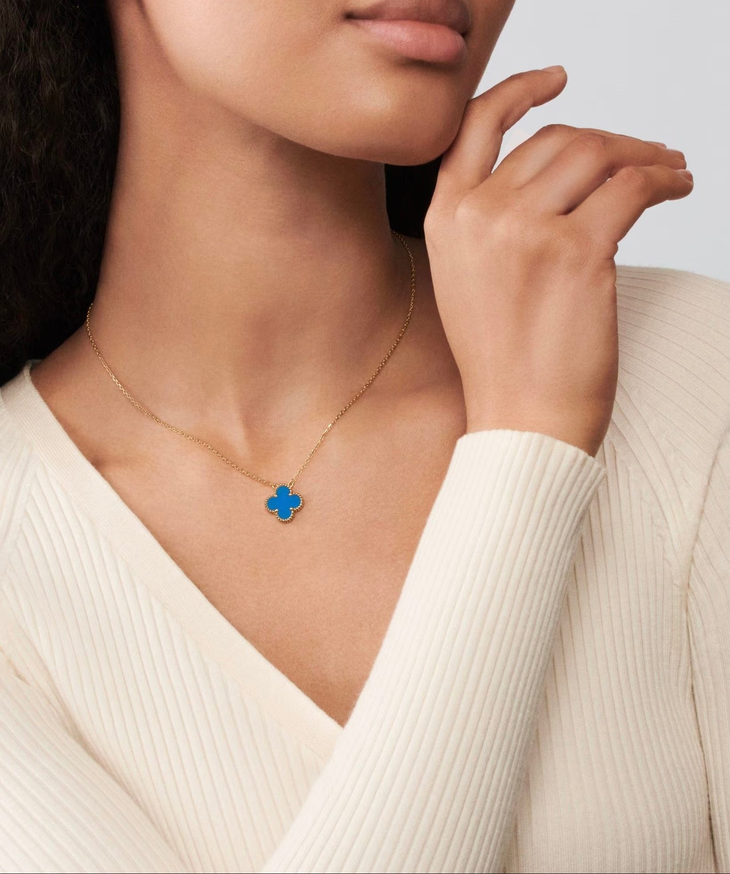Single Van Cleef Necklace - Blue