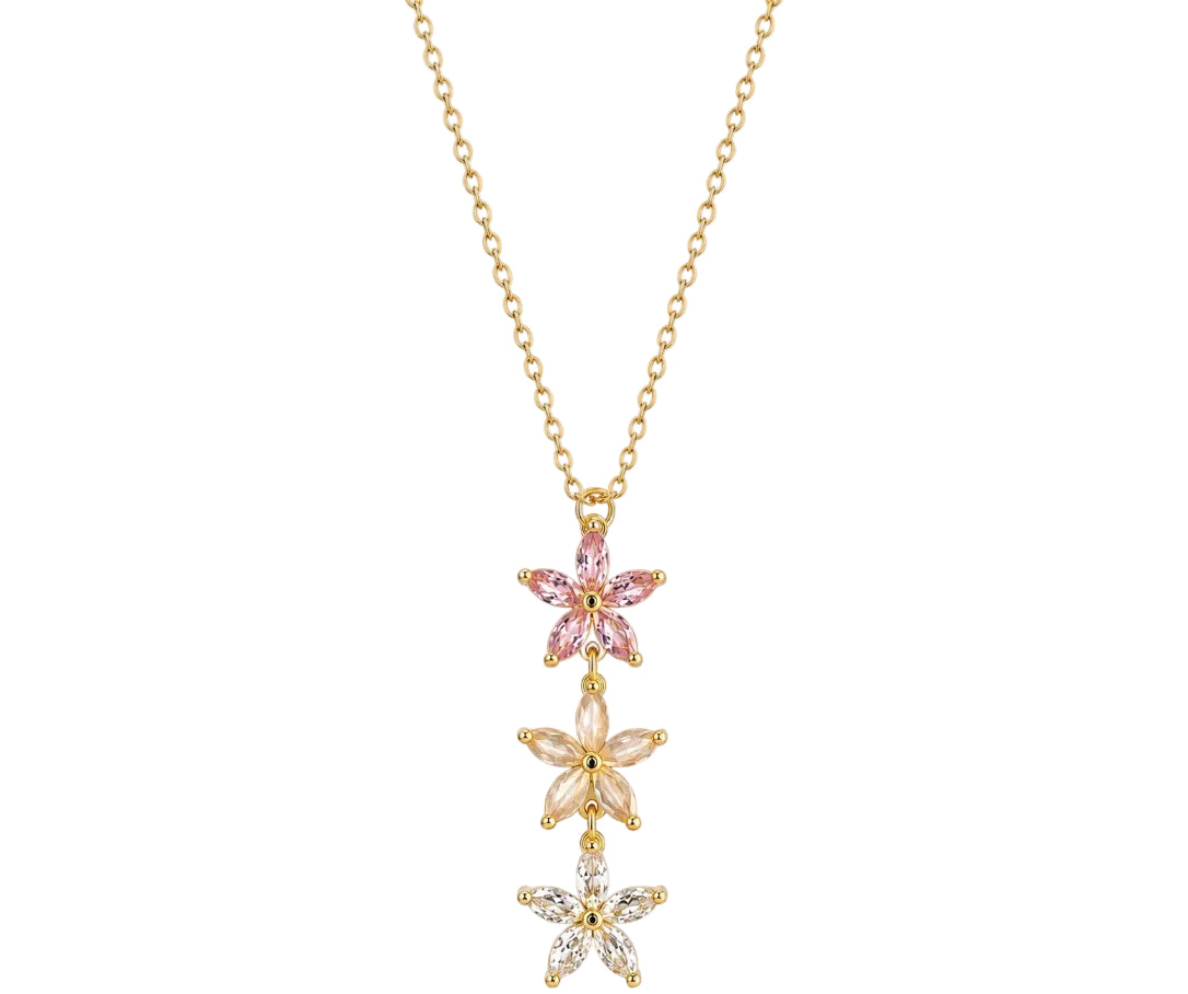 crystal stars drop necklace