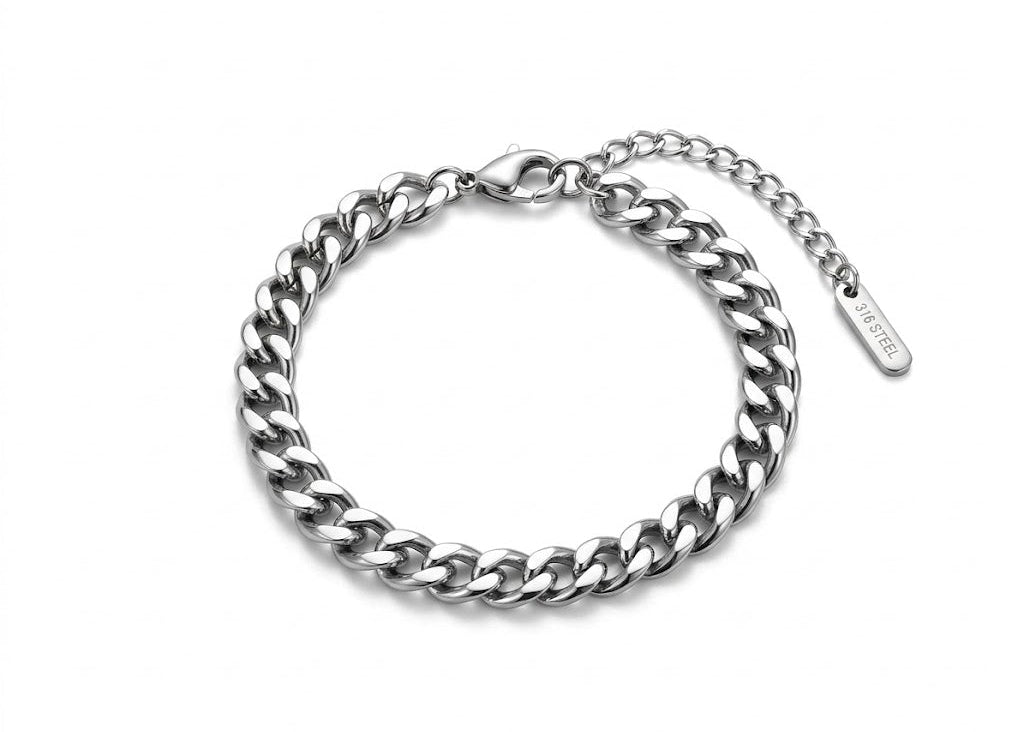 THE SILVER ESSENTIAL CURB BRACELET